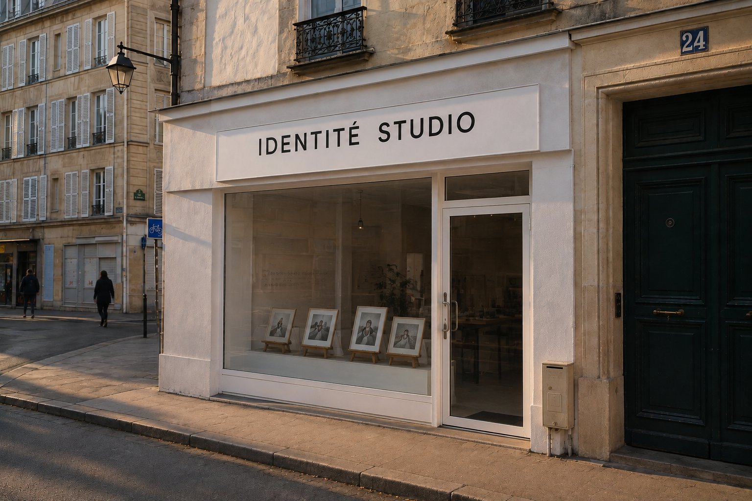 Devanture de la boutique Identité Studio sans identité visuelle