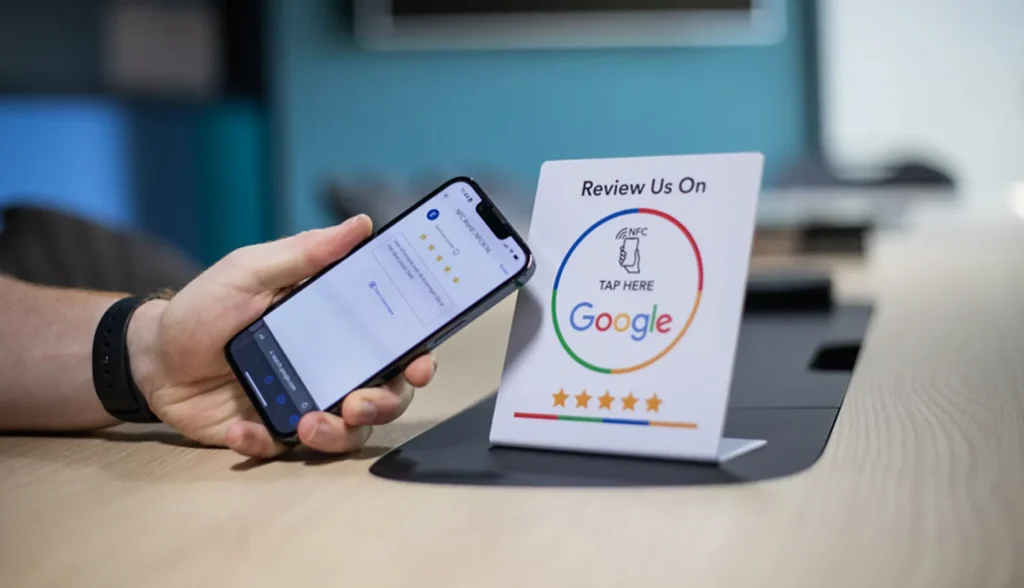 Carte NFC pour laisser un avis Google en un geste